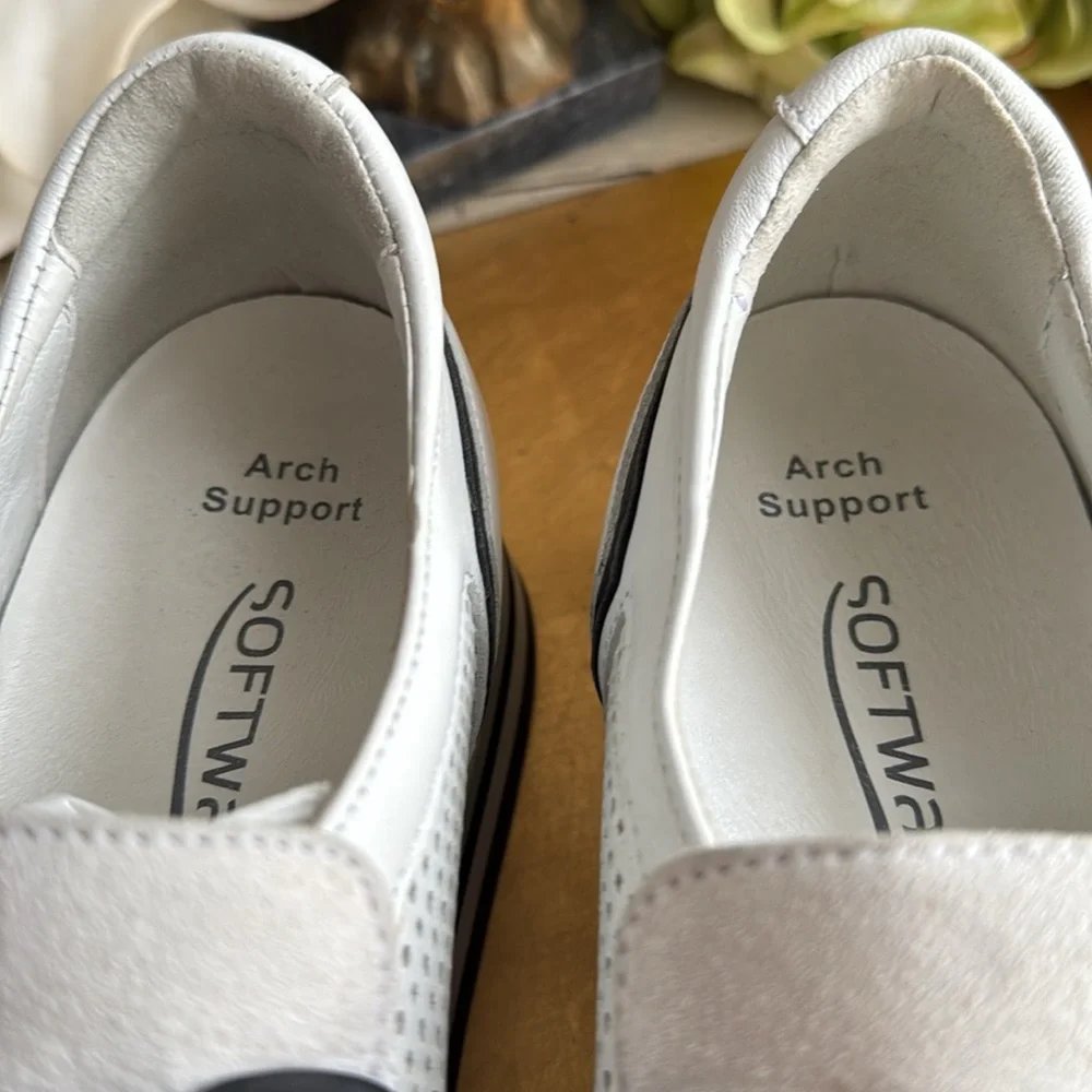 Softwaves Cassie Platform Loafers in White Ice - Picture 10 of 16